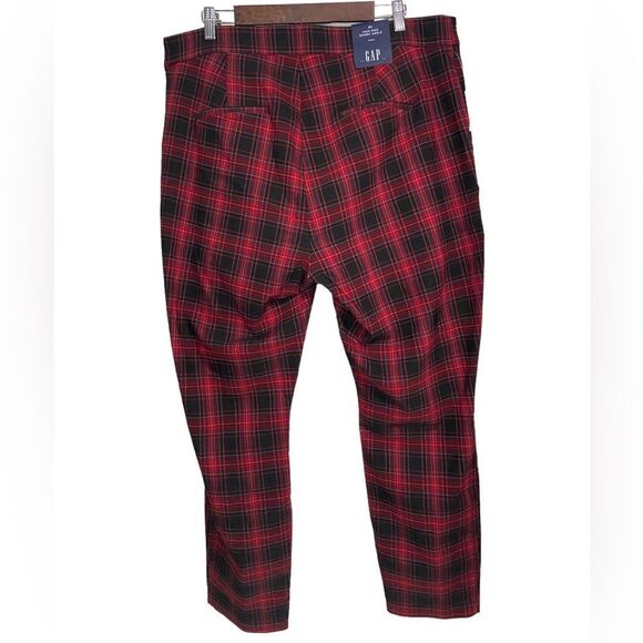 NWT GAP Red Plaid High Rise Skinny Ankle Pants 20 Punk Academia Grunge Y2K - Picture 2 of 10